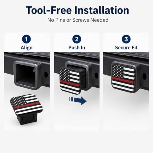 Thin Red Line American Flag Hitch Cover Receiver Tube Hitch Plug Tow Hitch - Image 7