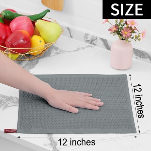Homaxy 100% Cotton Waffle Weave Kitchen Dish Cloths 8-Pack - Image 5