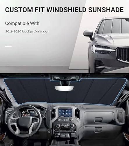 Pigenius Windshield Sun Shade for Dodge Durango 2011-2020 - Image 2
