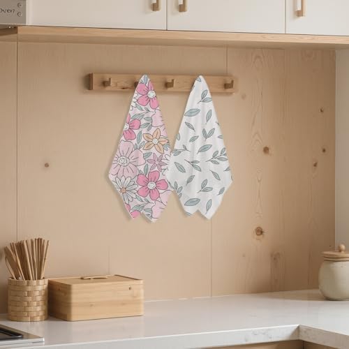 2 Pcs Colorful Flower Towels Decorative Hand Towels - Image 3