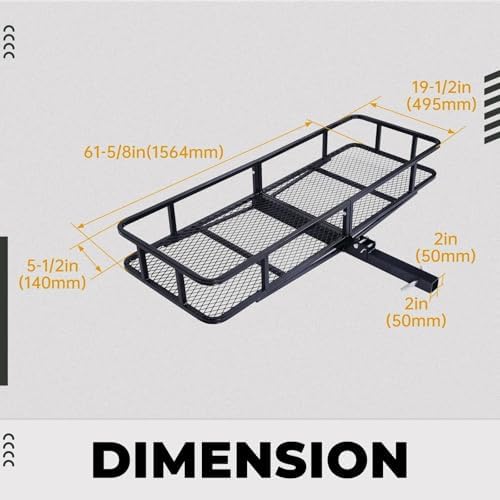 KUAFU Hitch Cargo Carrier Rack 550lbs Compatible - Image 2