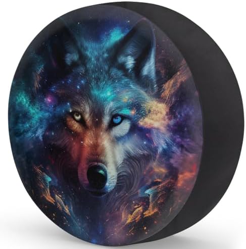 Rv Spare Tire Cover Wheel Cool Galaxy Animal Wolf Tire Covers Wheel Protectors - Image 2