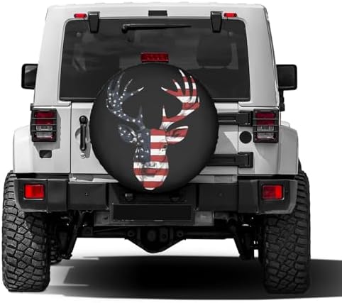 Delerain Hunter American Flag Deer Spare Tire Cover - Image 2