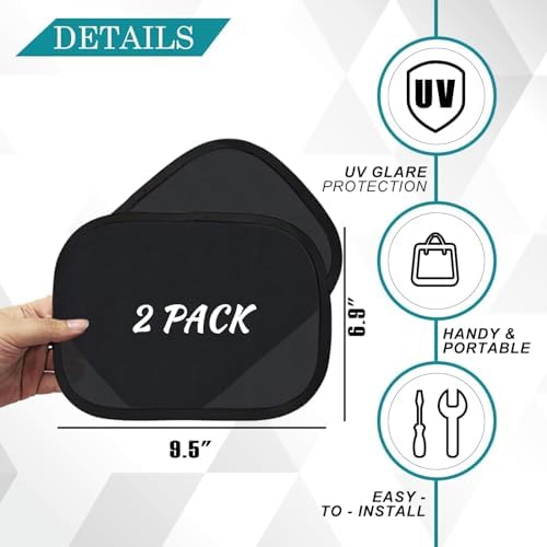 Mini Car Sun Shade for Driver, Static Cling Sun Visor for Safe Driving -2PC - Image 2