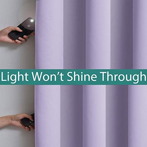 Yakamok Lilac 100% Blackout Patio Door Curtain Panels W100 x L84, 1 Panel - Image 3