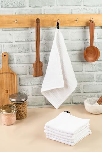 Kitchen Dish Wash Cloths Waffle Terry Design DishCloths12x12 in Pk of 4 & Dish - Image 3