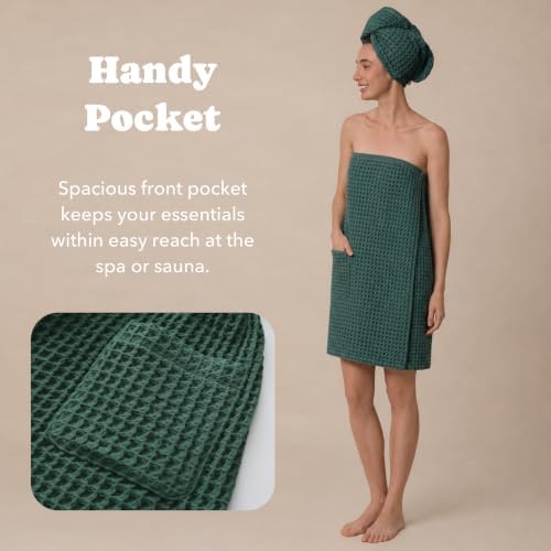 Luxury Organic Japanese Cotton Waffle Body Towel Wrap - Image 5