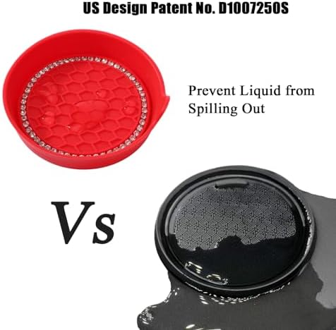Amooca 4-Pack Car Cup Holder Coaster Bling Crystal Rhinestone Car Interior - Image 4