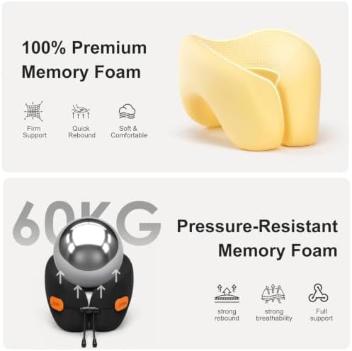 Ergonomic Travel Pillow, 100% Memory Foam Travel Neck Pillow - Image 3