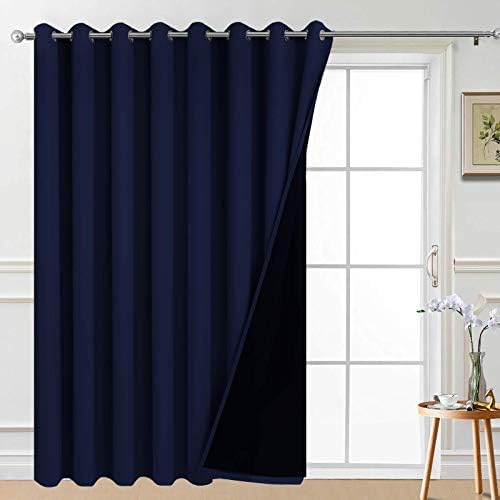 Yakamok Navy Blue Blackout Patio Door Curtain Panels W100 x L84, 1 Panel by Yakamok