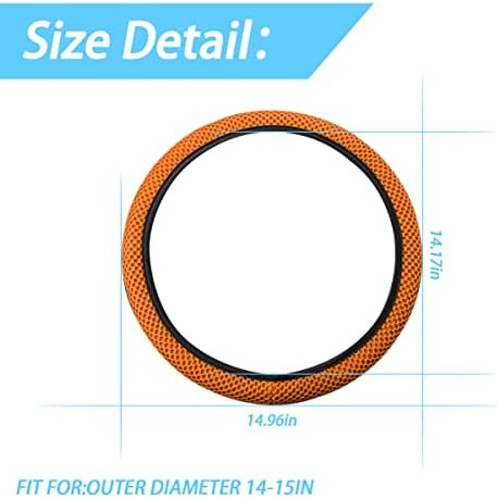 Moly Magnolia 15 Inch Steering Wheel Cover, Microfiber Ice Silk - Image 2