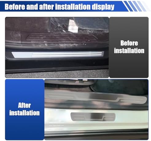 Craedli 4PCS Car Door Sill Protector Sticker, Stainless Steel Auto Door Edge - Image 5