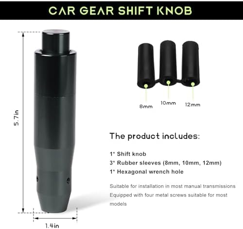 Automatic Shift Knob with Push Button, 5.7" Weighted Shifter Lever Handle Car - Image 2