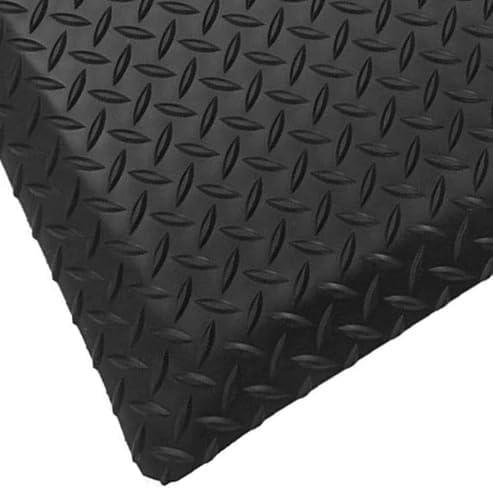 Rhino Mats, American Classic Diamond Anti-Fatigue Mats, Industrial Ergonomic Comfort Standing Mat for Work, Home, Garage, Office, Kitchen or Anywhere (Black 1" Thick, 4 FT. x 20 FT.)