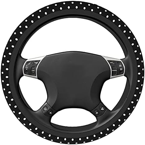 Black and White Polka Dot Steering Wheel Covers Non Slip Neoprene Steering - Image 6