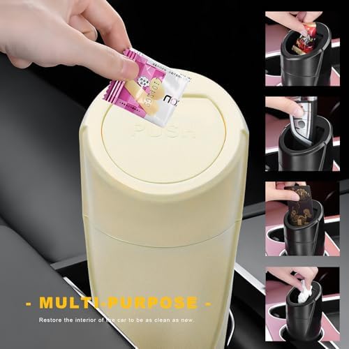 Car Trash Can Bin with Lid, Leakproof Portable Garbage Trash Bin Mini Cup - Image 5