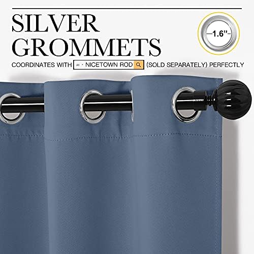 NICETOWN Blackout Curtains, 1 Pair, Stone Blue - Image 3