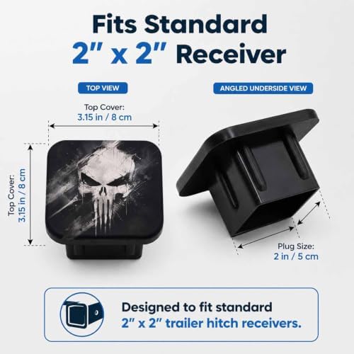 Trailer Hitch Covers Dark Skull Heavy Duty 2 Inch Hitch Cover - Image 2