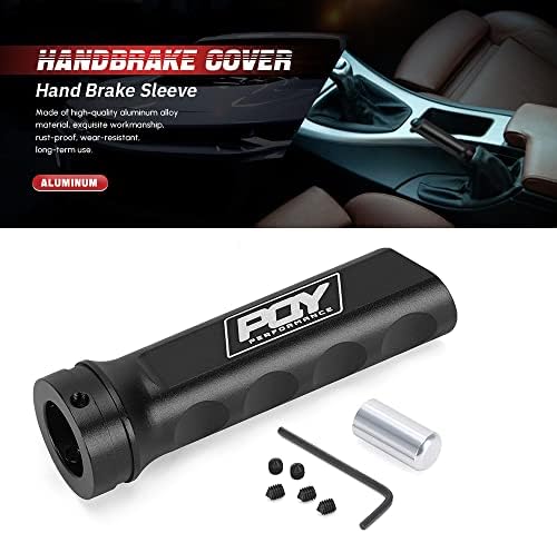 Aluminum Handbrake Cover Brake Sleeve Handle Protector Universal Black - Image 2