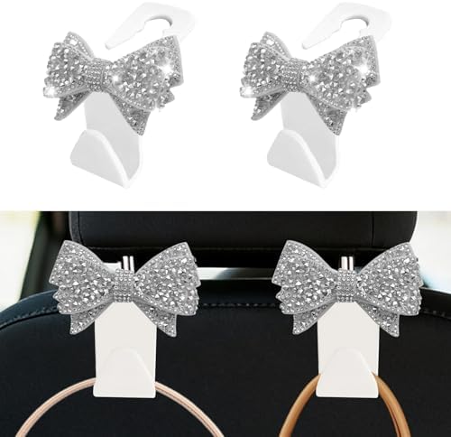 2PCS Car Seat Headrest Hooks, Car Bag Hooks, Cute Bow Knot Vehicle Seatback by Unknown