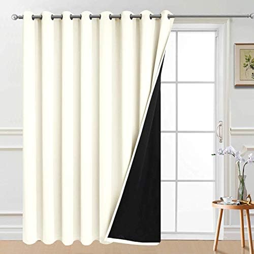 Yakamok Cream 100% Blackout Patio Door Curtain Panels W100 x L84, 1 Panel by Yakamok