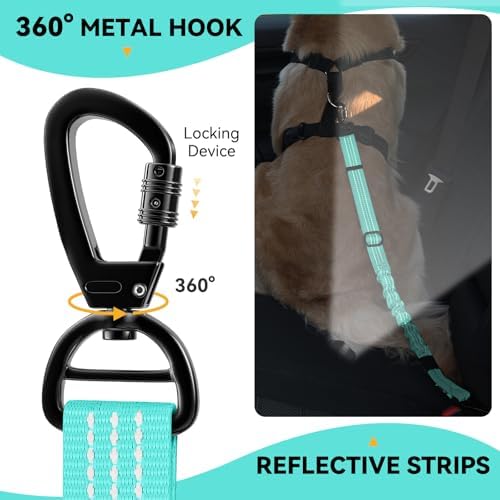Pawaboo 2Pack Dog Car Seatbelt, 3-in-1 Dog Tether - Image 2