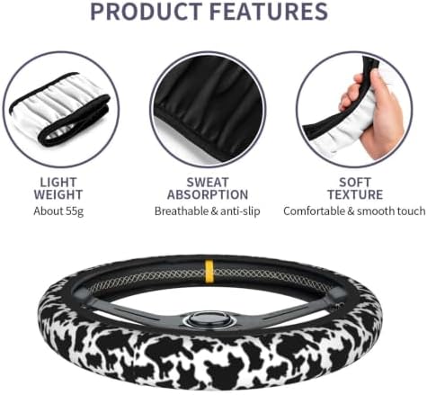 Cow Steering Wheel Covers Non Slip Neoprene Steering Wheel Protector Cover - Image 2