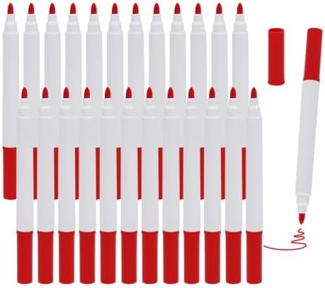 24 PCS Red Liquid Chalk Markers, Fine Tip Neon Erasable Pens by Unknown