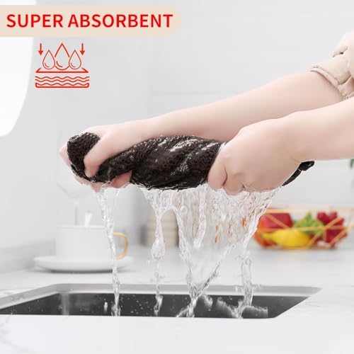 Homaxy 100% Cotton Waffle Weave Kitchen Dish Towels 24-Pack, Dark Brown - Image 3