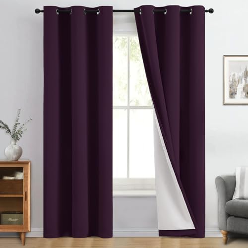 Yakamok Dark Purple 100% Blackout Curtains 84 Inches Long 40" Wide 2 Panels by Yakamok