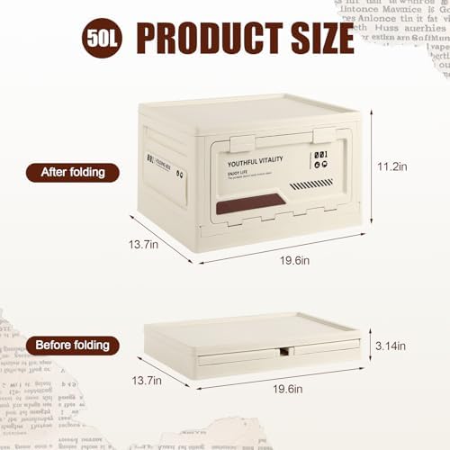 Collapsible Storage Bins with Lids, Camping Storage Box, 50L Foldable - Image 3