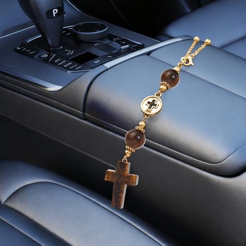 Car Rear View Mirror Accessories Car Hanging Ornament, Cross Unique Rearview - Image 4