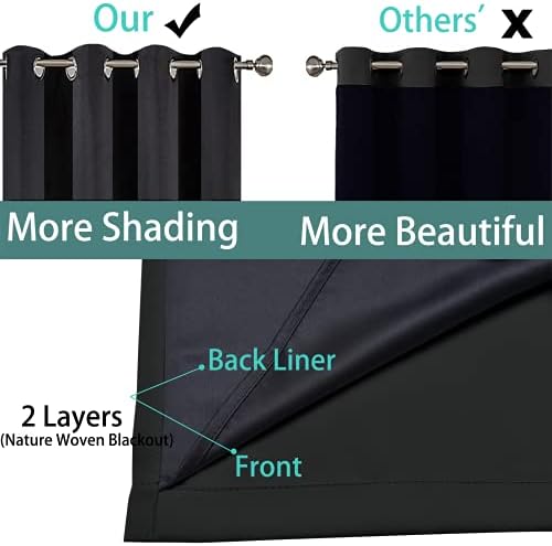 Yakamok Black 100% Blackout Patio Door Curtain Panels W100 x L84, 1 Panel - Image 6