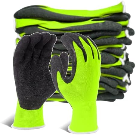Evridwear Crinkle Latex Rubber Coated Safety Work Gloves by Evridwear