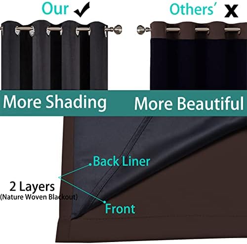 Yakamok Chocolate Brown Blackout Curtains 63 Inches Long 52" Wide, 2 Panels - Image 5