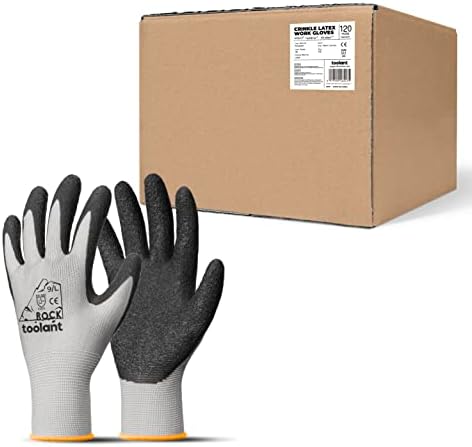 toolant Crinkle Latex Work Gloves, 120 Pairs by toolant