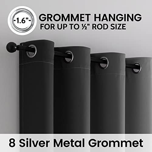 SimpleHome 100% Blackout Ombre Bedroom Curtains Black and Greyish White - Image 4
