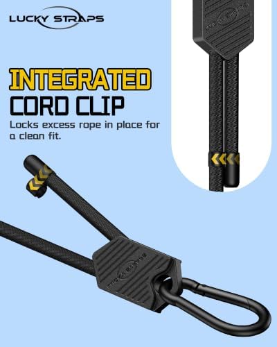 Lucky Straps 24" Black Adjustable Carabiner Bungee Cords - Image 2
