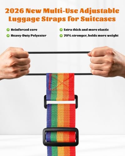 2-Pack Strong Adjustable Luggage Connector Straps - Image 4