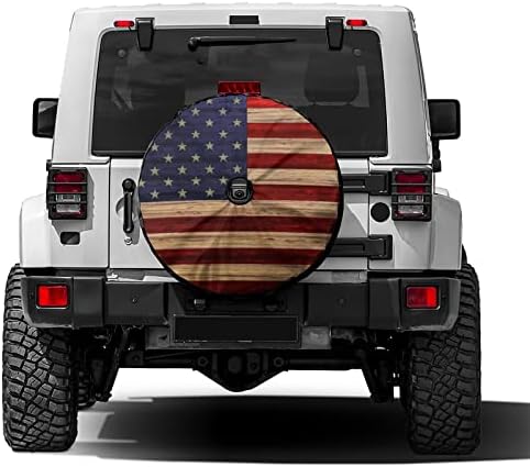 American Flag Reclaimed Wood Spare Tire Cover - Image 2