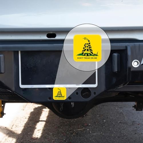 Don't Tread On Me Trailer Hitch Cover Snake Coiled in Grass Square 2 Inch - Image 6
