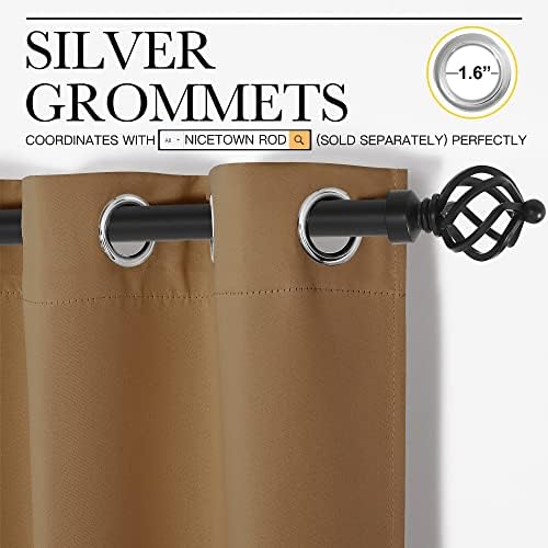 NICETOWN Sleek Blackout Curtains 50 inches Length - Image 3
