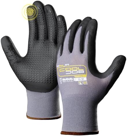 COOLJOB 3 Pairs Nitrile Rubber Dipped Safety Work Gloves by COOLJOB
