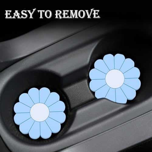 4-Pack Car Cup Holder Coaster Inserts, Daisy Shape, 2.75 Inch Non-Slip Silicone - Image 6