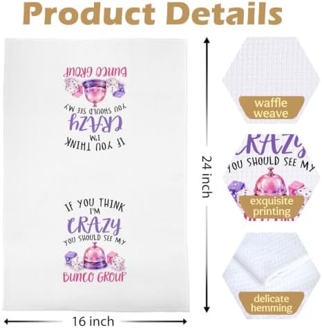 Bunco Gifts Kitchen Towels 16x24 Inch Set of 2 - Image 5