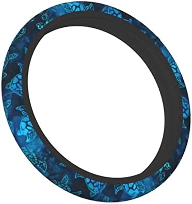 Watercolor Blue Sea Turtle Car Steering Wheel Cover Universal Fit 15 inch by Qilerongrong