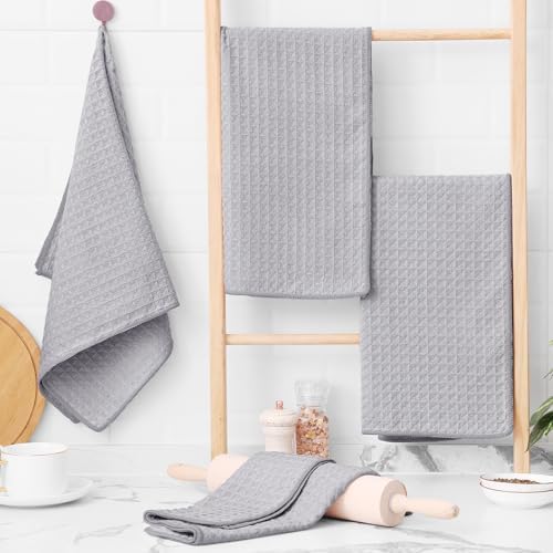 Homaxy Microfiber Waffle Weave Kitchen Towels, 6 Pack - Image 5