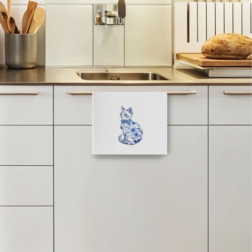 Chinoiserie Flower Cat Kitchen Decor - Image 3
