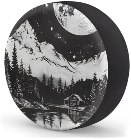 Rv Spare Tire Cover Wheel Mountain Forest Moon Tire Covers Wheel Protectors - Image 2