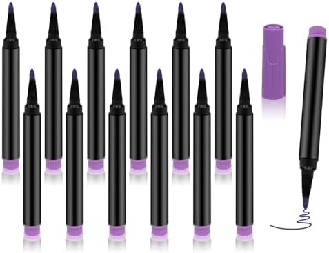 12 PCS Dark purple Liquid Chalk Markers Wet or Dry Erase Fine Tip Neon Pens by Unknown